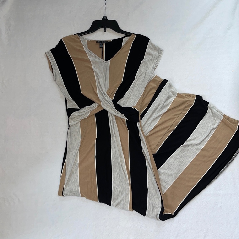 Black/Tan/Grey Maxi Dress